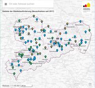 Kartenviewer-Anwendung zur Städtebauförderung in Sachsen 