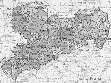 Kartendienst Einwohnerzahlen der sächsischen Städte und Gemeinden