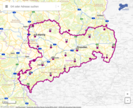 Kartenvieweranwendung zu Beratungsstellen für HIV, Aids und STI in Sachsen