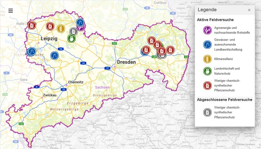 Kartenausschnitt Nachhaltige Landwirtschaft