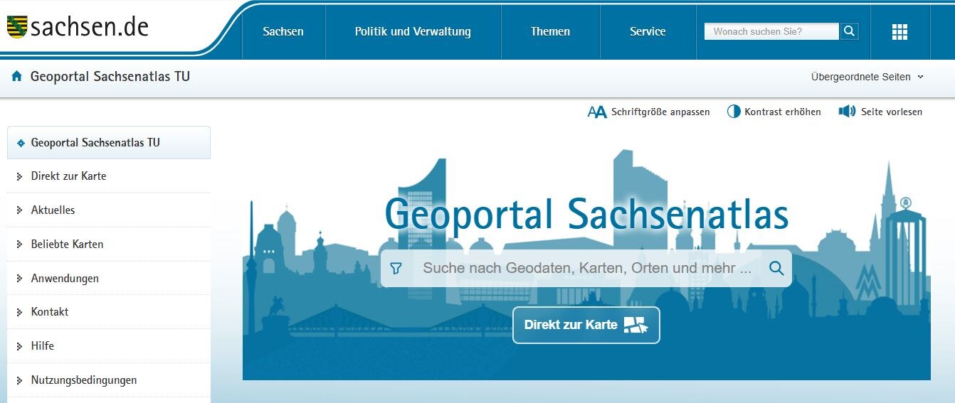 Startseite Geoportal Sachsenatlas