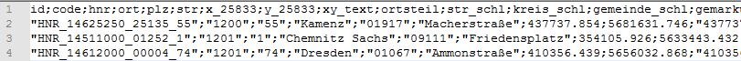 CSV-Ergebnisdatei