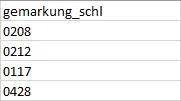 Beispiel Spalte "gemarkung_schl"