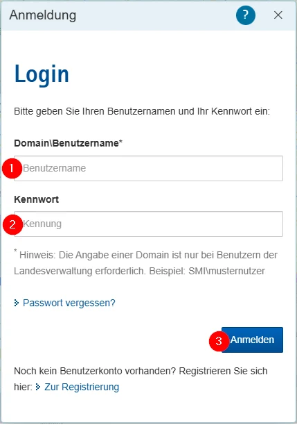 Hilfe - Login