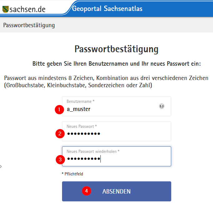 Hilfe - Passwort neu setzen