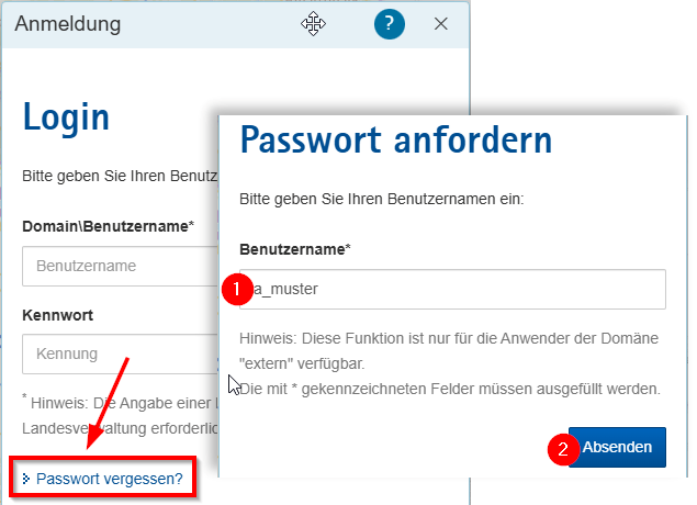 Hilfe - Passwort vergessen