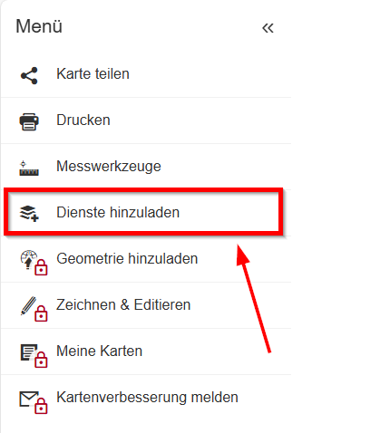 Hilfe - Dienste hinzuladen