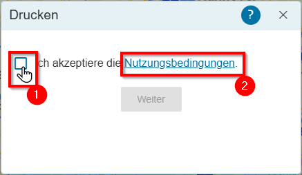 Hilfe - Drucken Nutzungsbedingungen
