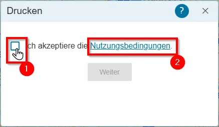 Hilfe - Drucken Nutzungsbedingungen