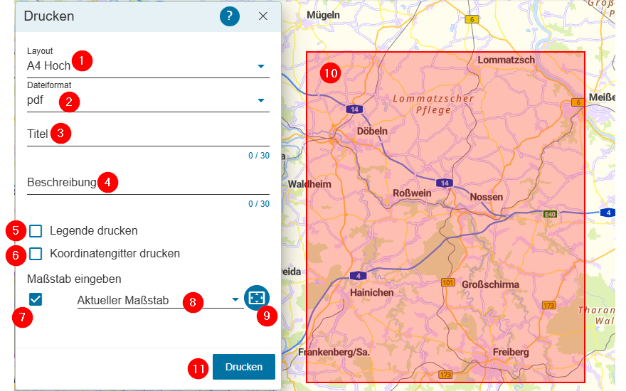 Hilfe - Drucken Optionen