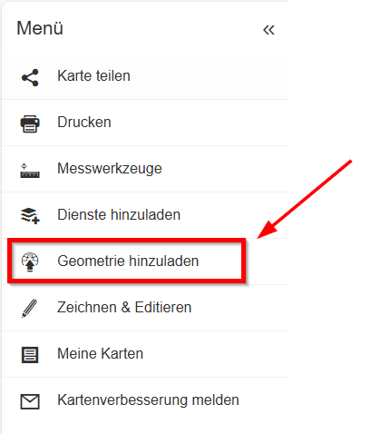 Hilfe - Geometrie hinzuladen