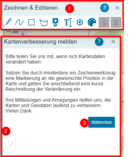 Hilfe - Kartenverbesserung melden