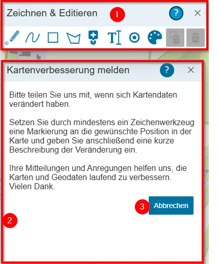 Hilfe - Kartenverbesserung melden