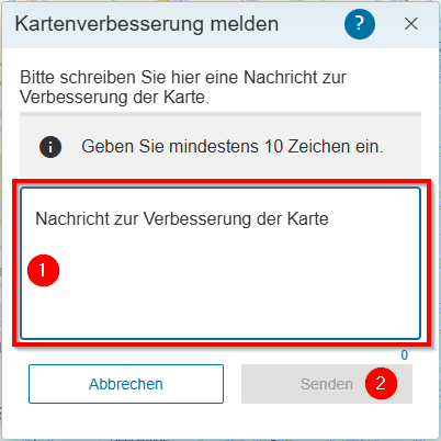 Hilfe - Kartenverbesserung melden