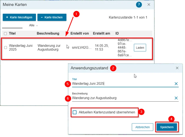 Hilfe - Meine Karten - Aktualisieren