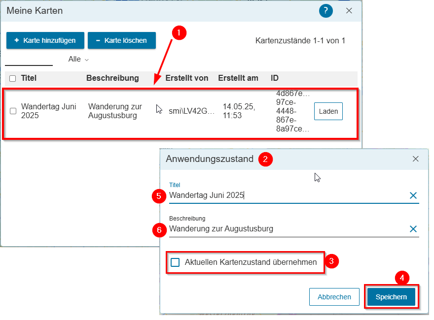 Hilfe - Meine Karten - Aktualisieren