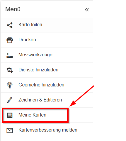 Hilfe - Menü Meine Karten