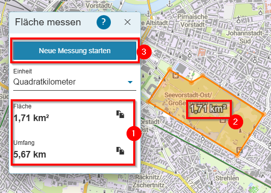 Hilfe - Fläche messen