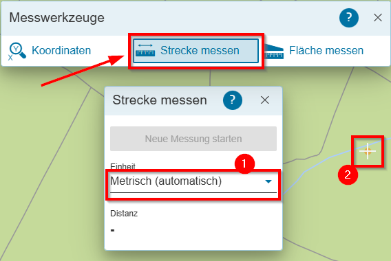 Hilfe - Strecke messen
