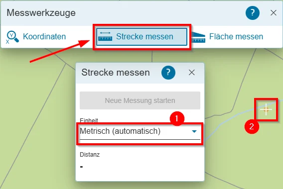 Hilfe - Strecke messen