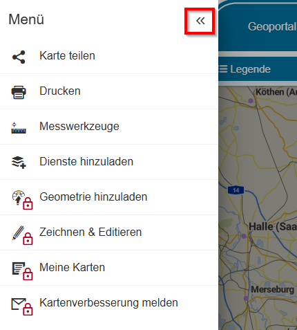 Hilfe - Ansicht Menü