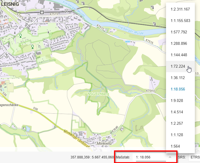 Hilfe - Navigation Maßstab