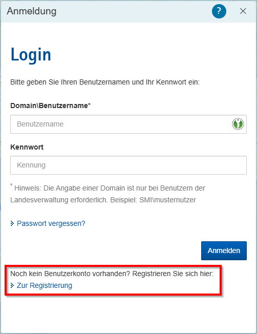 Hilfe - Registrierung